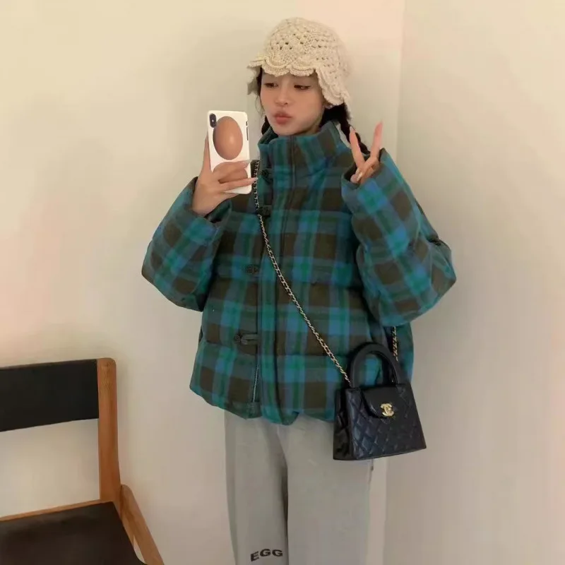 Vrouwen ort Thiened Ganzendons Jaet Herfst Winter Nieuwe Sle Plaid Warme Bovenkleding Kleine Maat Brood Sle Pendelen Sle