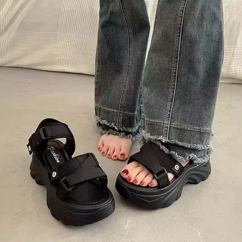 Summer Thick-soled Elevated Beach Casual Sneakers, Fashionable, Breathable and Comfortable Women's Sandals Zapatos Mujer