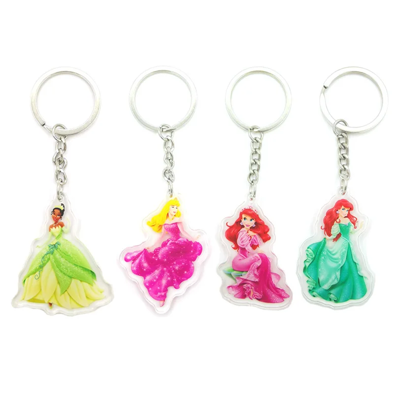 Disney Princess Lovely key chain animal key chain women\'s bag pendant acrylic key chain Charm Key Chain Jewelry Gift