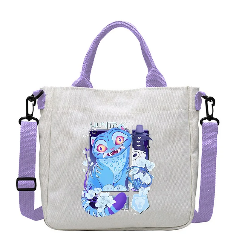 KPop شيطان الصيادين الكتف حقائب من القماش السفر حقيبة تسوق ركاب طالب لطيف بسيط حمل أزياء المرأة الحقيبة سعة كبيرة