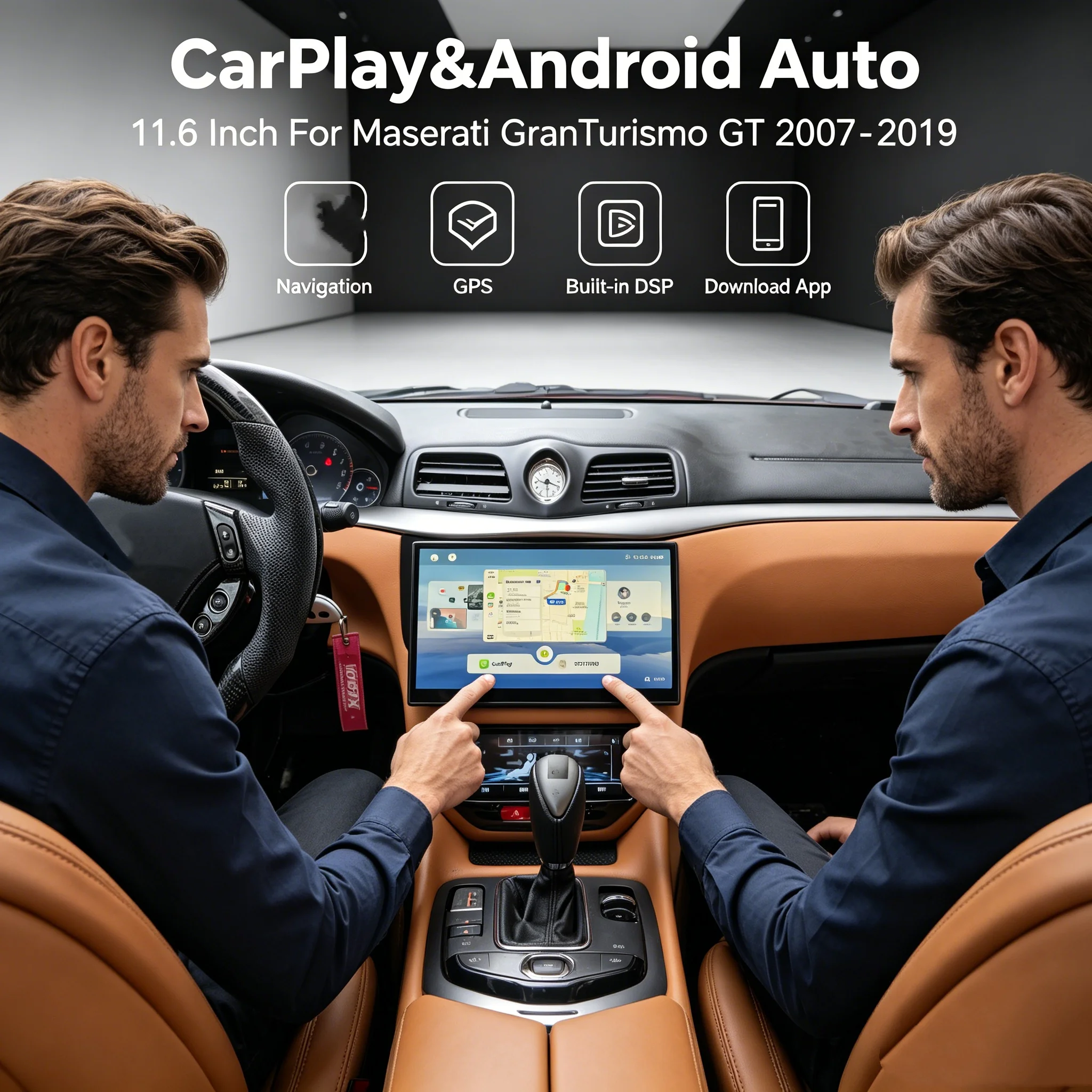 11.6 Air conditioner+Android Car Radio For Maserati GT GranTurismo 2007~2019 Multimedia Navigation Car Stereo Receiver Head Unit