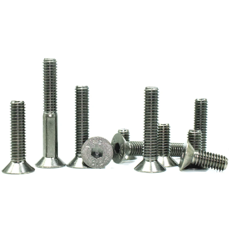 YFS M3 Hex Socket Flat Head Screws, Grade DIN7991 12.9 Black Nickel Plated Antirust Screws 10Pcs