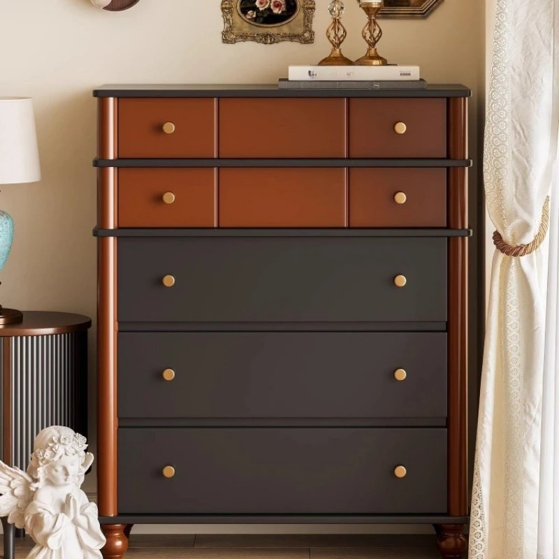 Retro seven-chest cabinet household locker living room bedroom wall vertical cabinet storage