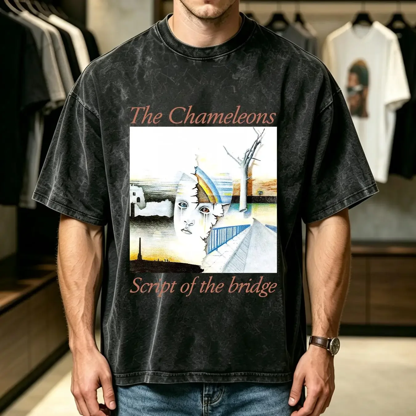 washed T Shirt RK80S 369 WT THE CHAMELEONS SCRIPT OF BRIDGE SIZE S 5XL vintage Washed Top For Everyday Wear Unisex Breathable