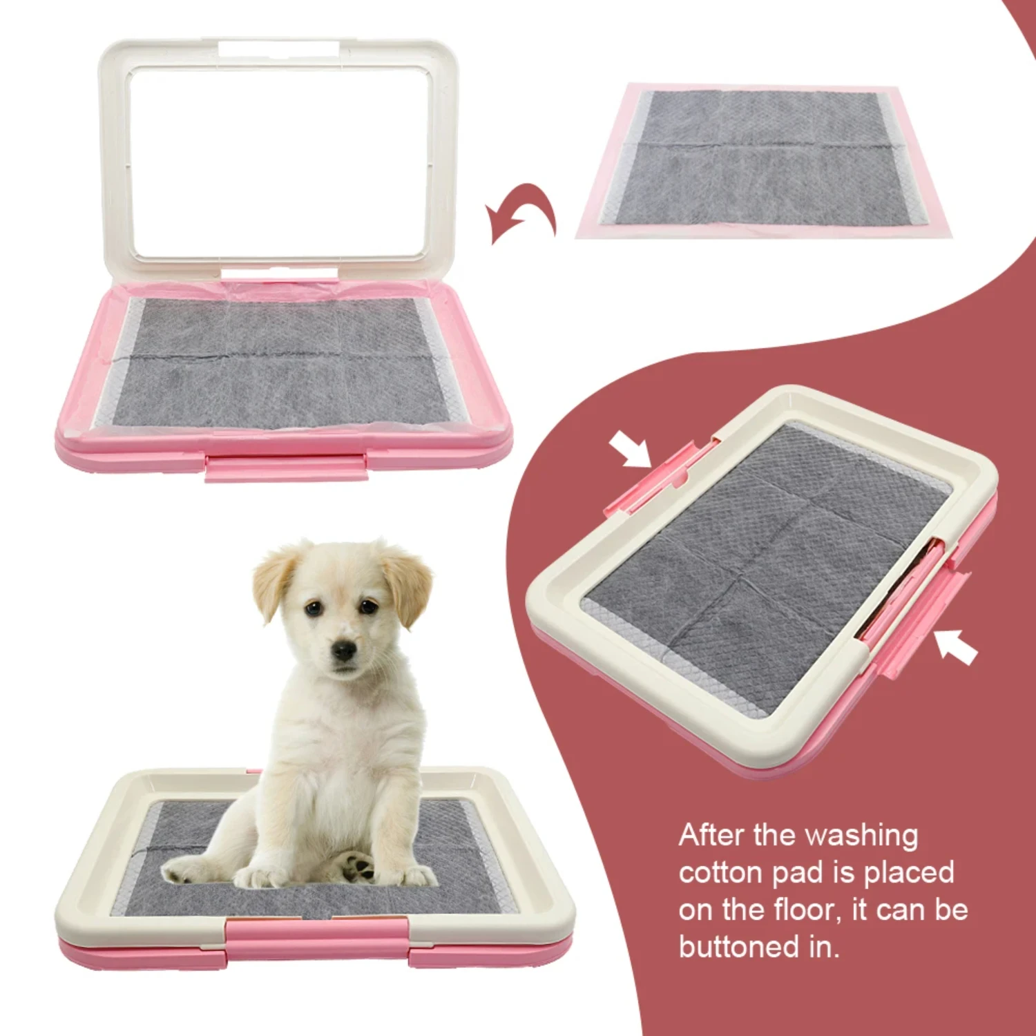 New Convenient Essential Compact Portable Potty Training Toilet for Dogs and Cats - Perfect Small Pet Supply with Puppy Pad Hold 2