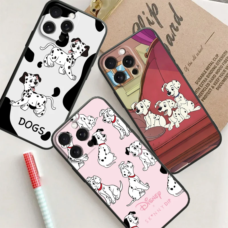 101 Spotted Dog Disney süß für iPhone 15 14 13 12 11 xs xr x 8 7 se pro max plus Mini schwarze Abdeckung Telefon hülle