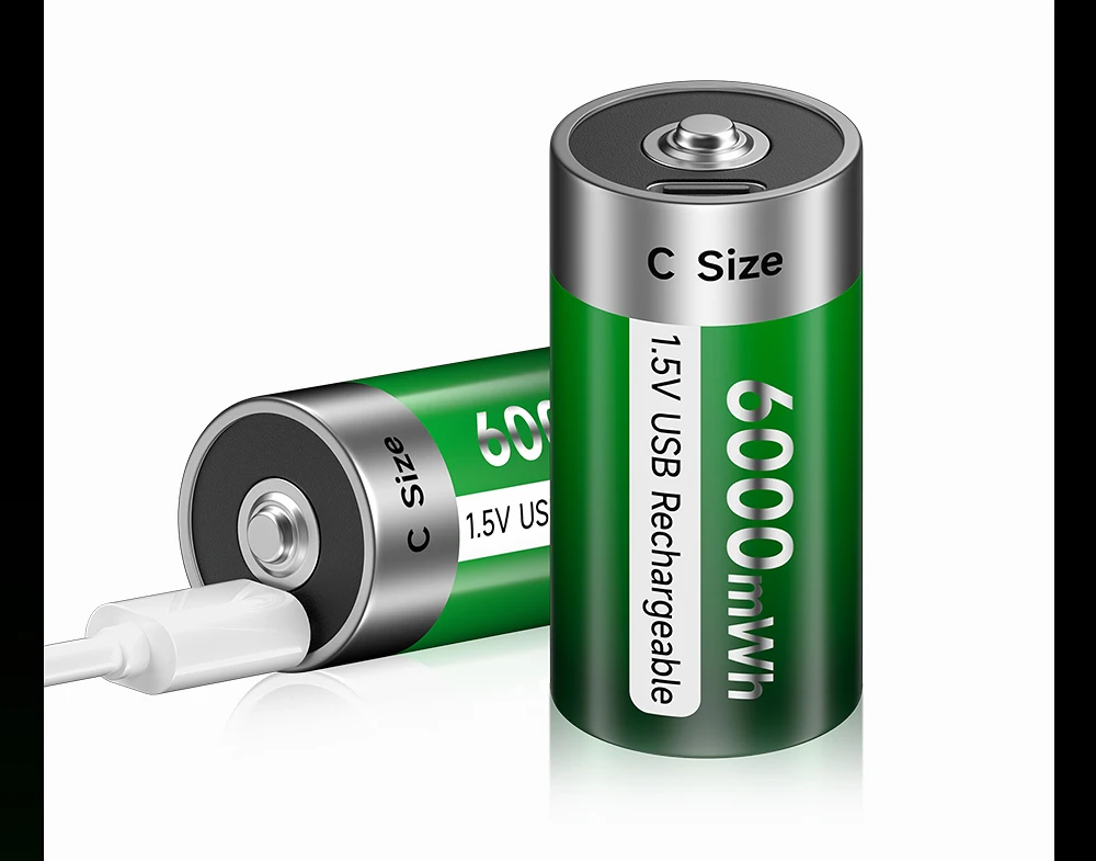 PALO 1,5V C-Größe Li-Ionen-Akku 6000mWh Typ C Wiederaufladbare Lithium-Batterien C-Größe Lipo LR14 Akku für Taschenlampen Gaskocher – Detail 13