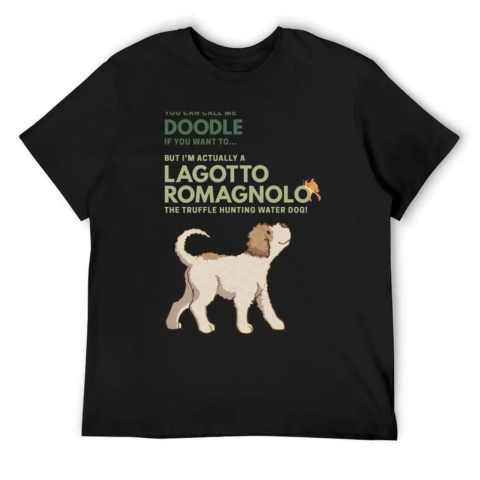 Cute Cartoon Lagotto Romagnolo Purebred Dog. NOT A Doodle. T-Shirt graphic tee shirt quick drying t shirt for men