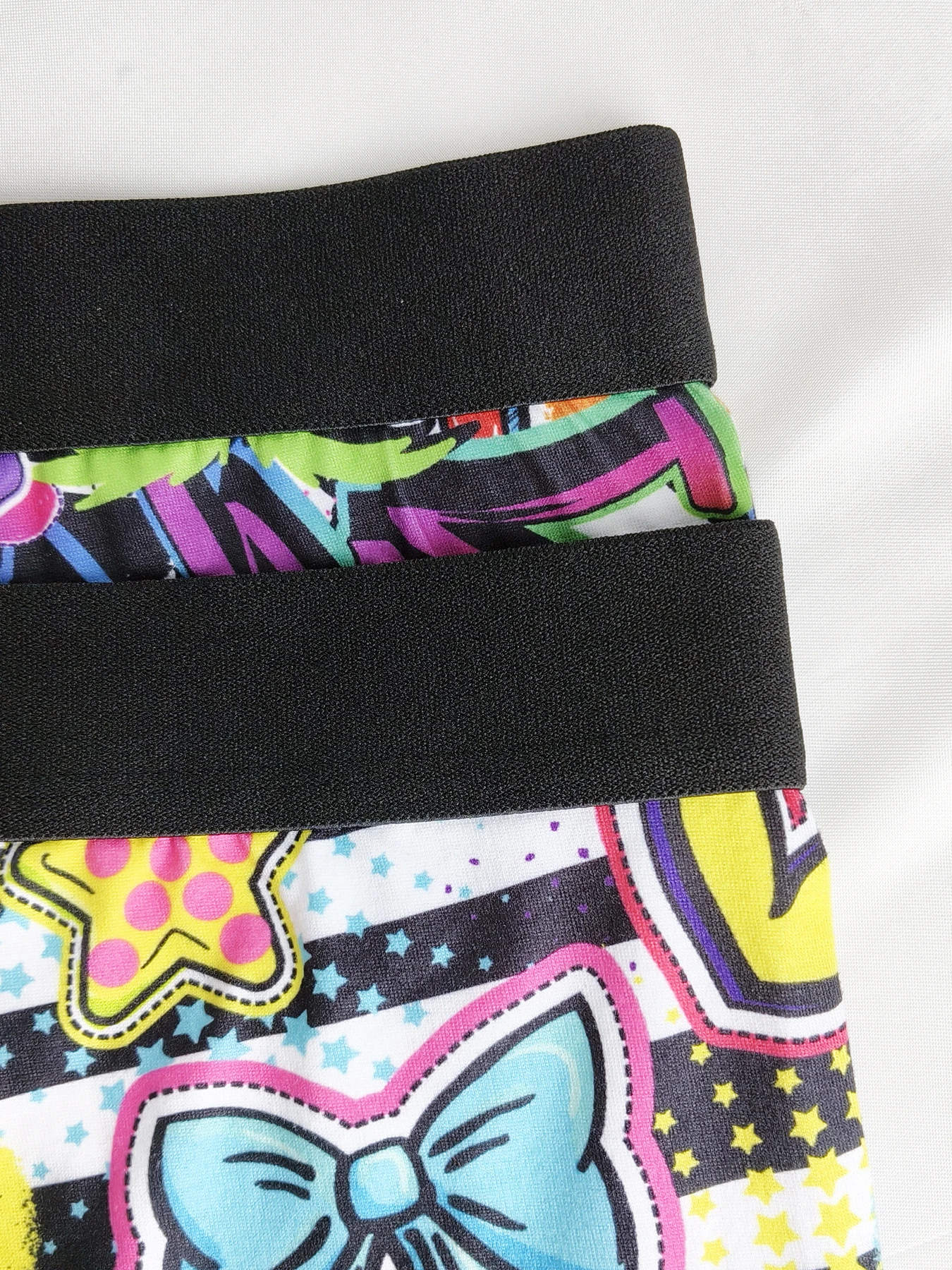 Men's 4-Pack Polyester Boxer Briefs - Graffiti Art Print, Black Waistband Underwear Set image 3