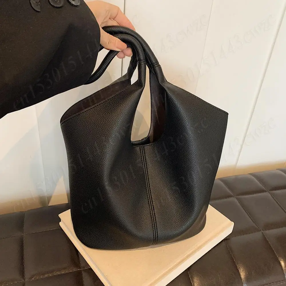 Women Simple Shoulder Purse PU Tote Bag Trendy Commuting Bag Solid Color Fashion Shoulder Bag Oversized Weekender Handbags