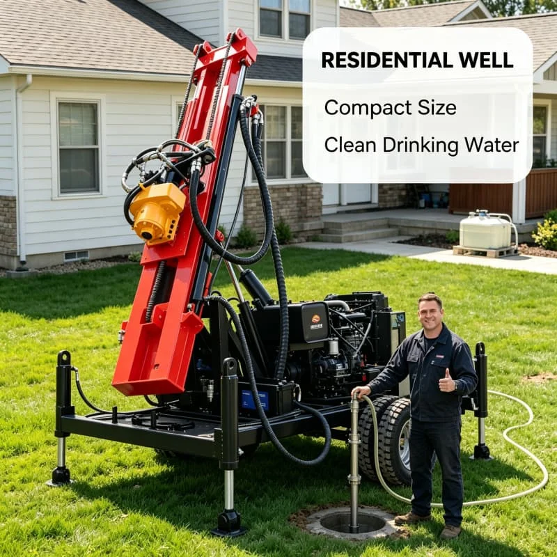Low Cost Small Water Well Drilling Rig Portable Hydraulic 120m For Rural Water Supply Agricultural Irrigation Customized