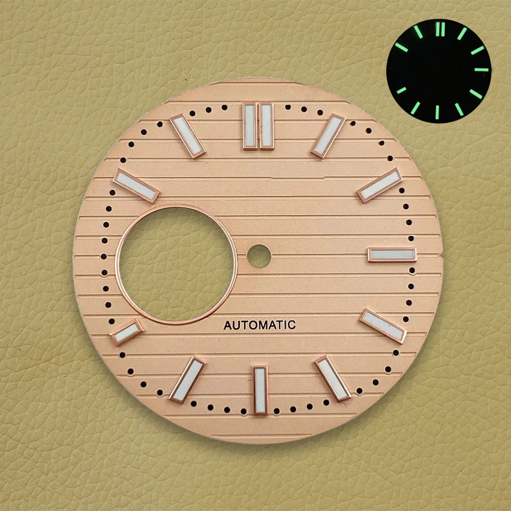 High-Quality S Logo 30.5mm Nautilus Hollow Dial Green Luminous Suitable for NH38 Movement Watch Modification Accessories image 6