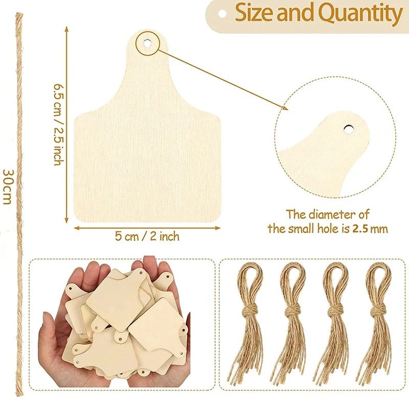 علامات الأبقار الخشبية المعلقة غير المكتملة بالحبال ، مشغولات يدوية الصنع ، ديكور حفلات عيد الميلاد ، من من من من من من من من من من من ومن ومن ومن ومن ومن ومن ومن ومن ومن ومن ومن ومن ثم