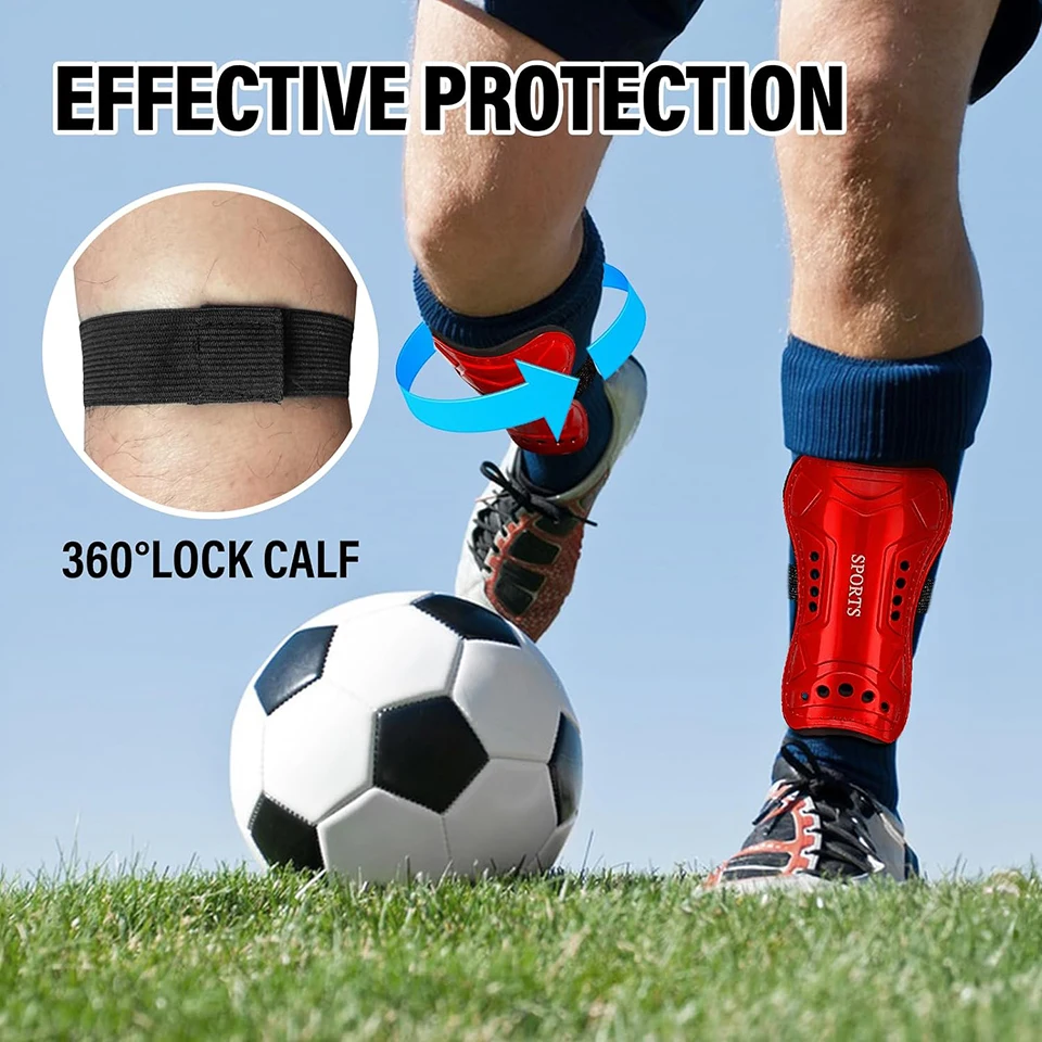 Loogdeel 1Pair Football Shin Guards PVC Leg Protector Support Exercise Equipment Kids Shin Pads Knee Football Adults Soccer