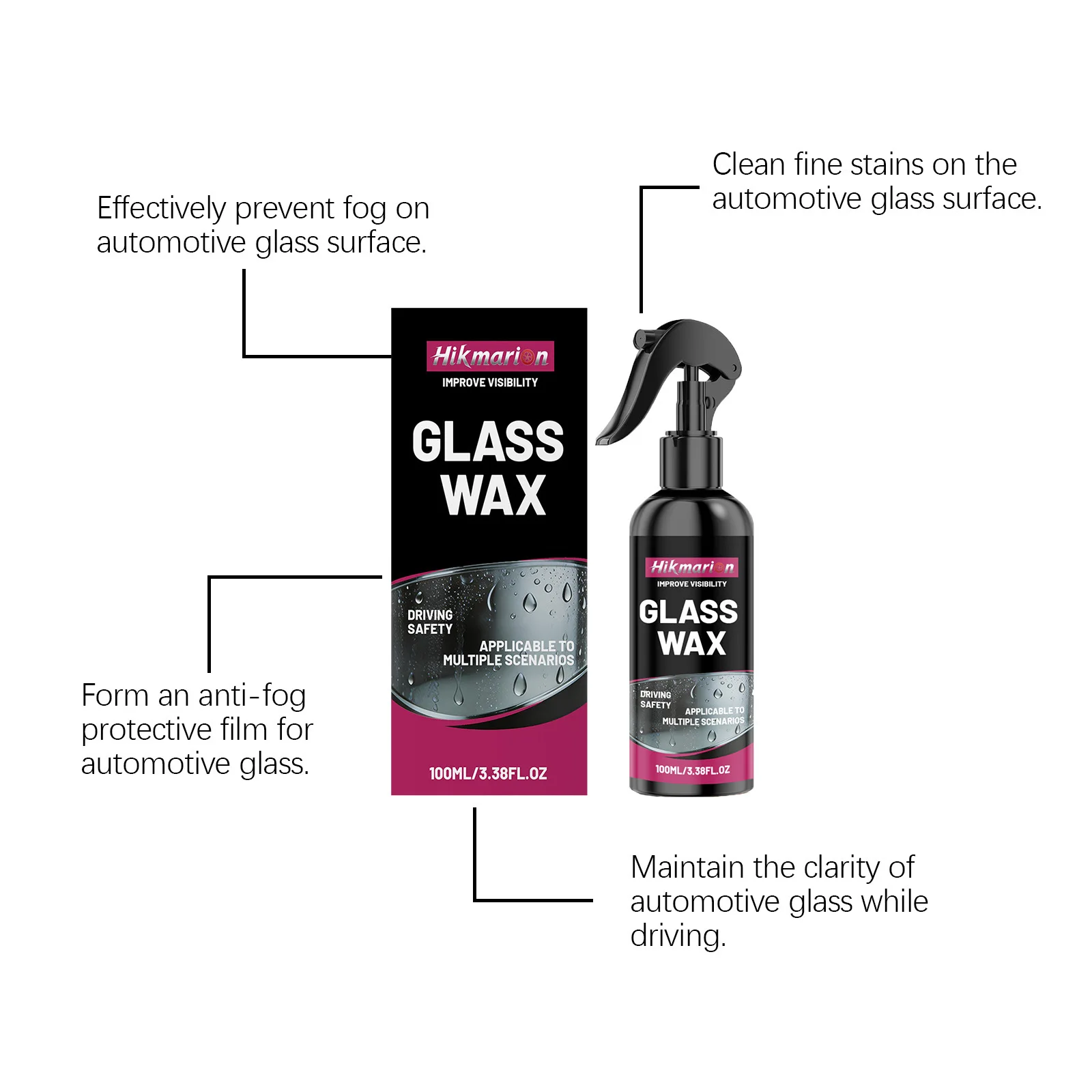 Anti Fog Spray for Car Windshield Long Lasting Nano Defogger Clear Vision Auto Glass Rearview Mirror Anti Rain Coating Agent