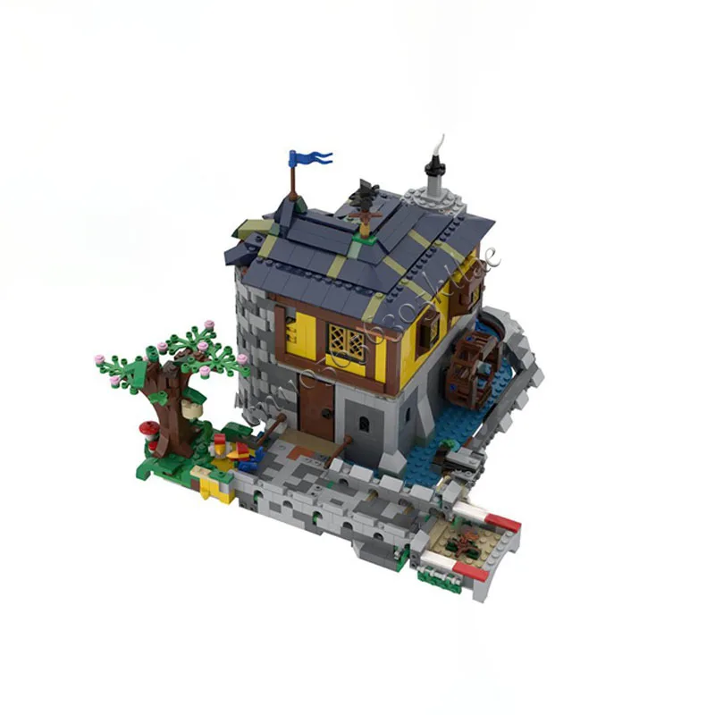 핫 1364PCS MOC 중세 럭셔리 하우스 빌딩 모듈러 모델 건축 블록 DIY 교육 조립 어린이 장난감 선물