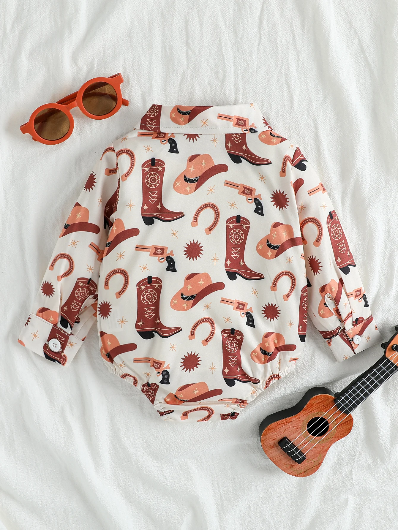 2025 All Seasons Baby Boy/Girls Romper Long Sleeve Lapel Collar Western Ethnic style Hat Print Bodysuit Newborn For 0-1Y