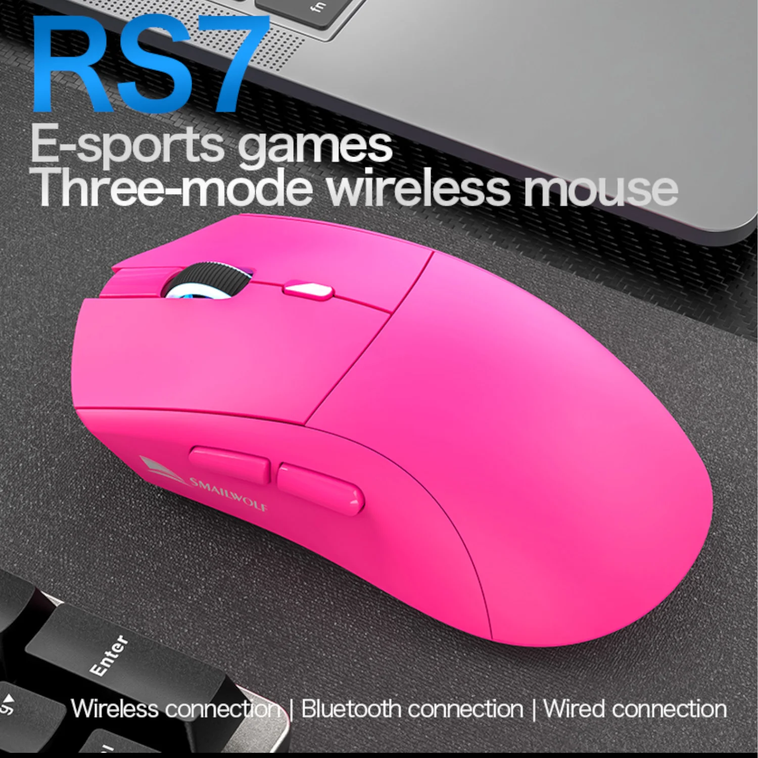 

RS7 Bluetooth wireless gaming mouse three mode PAW3311 macro-definition mouse laptop gaming office