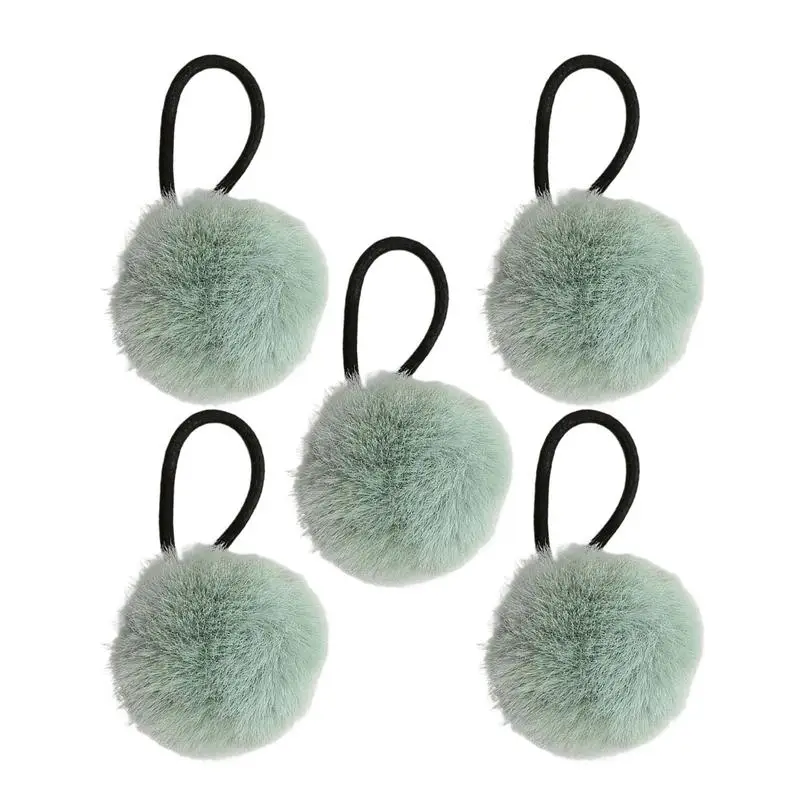 Pom Pom Hair Ties Women's Pompom Colorful Hair Ties Chic Furry Ball Hair Ties Fashionable Hair Ring Ties For Dating Schools