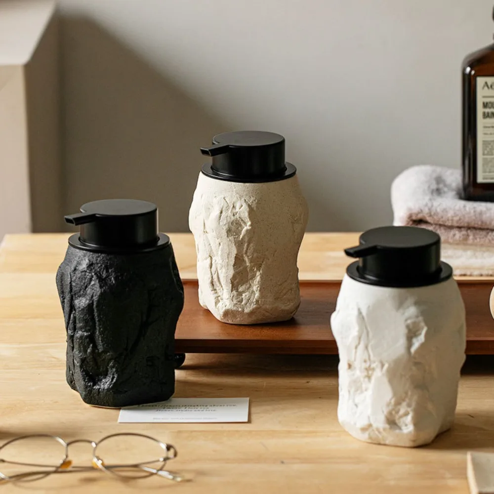 

Nordic Foaming Bottle Rock Ceramic Press Foaming Bottlle for Hand Sanitizer Shampoo Body Wash Bathroom Accessriose Home Decor