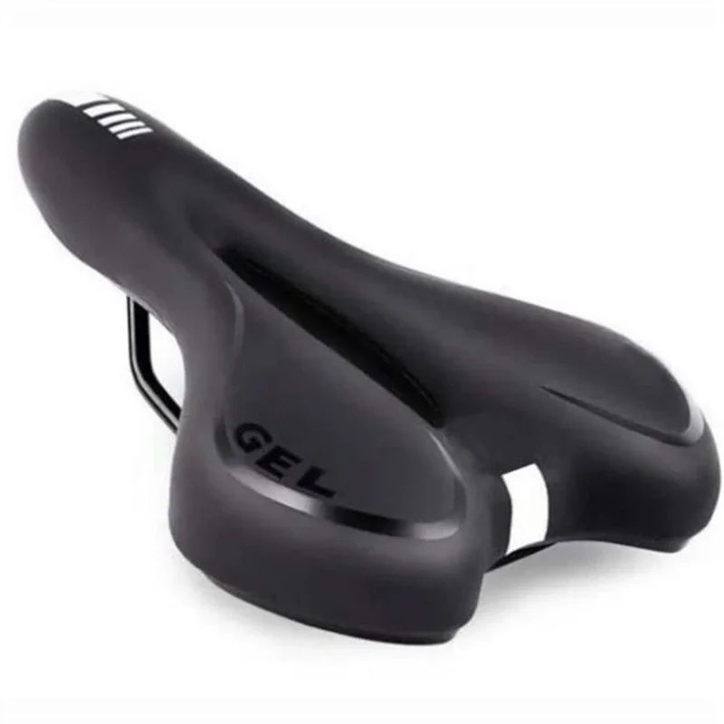 

Mountain Bike Black PU Leather Hollow Breathable Saddle EIEIO Soft Silicone Thickened Cushion Cycling Equipment Bicycle Parts