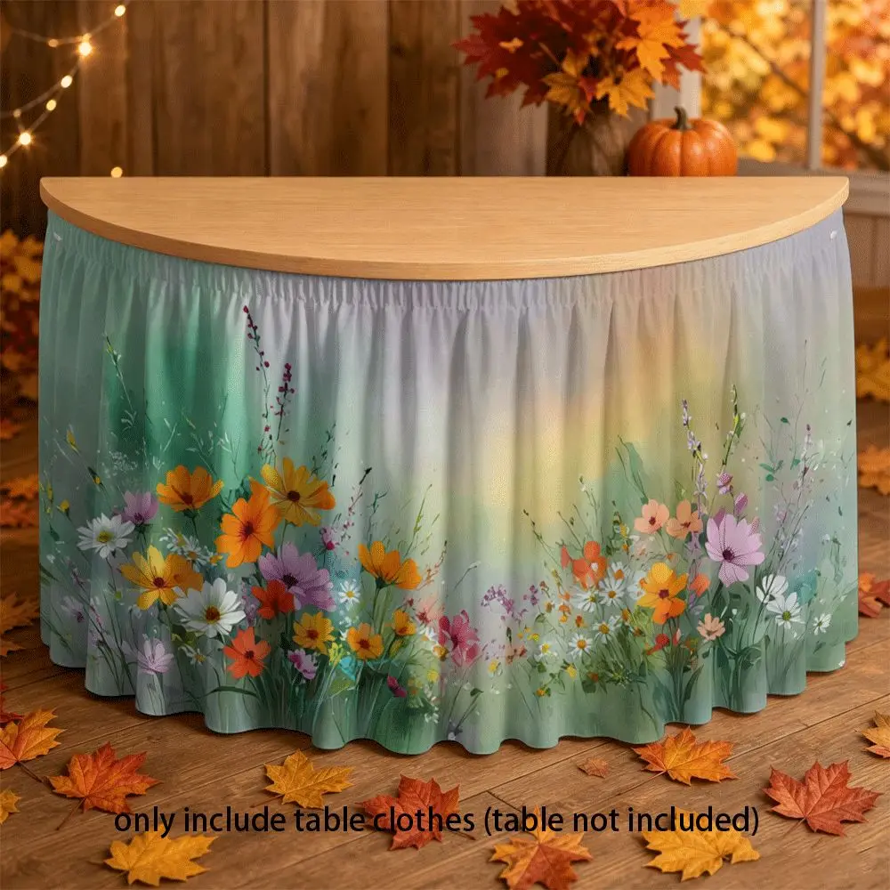 Two-dimensional flat printing, Bohemian style, tablecloth, party tablecloth and table skirtxzj