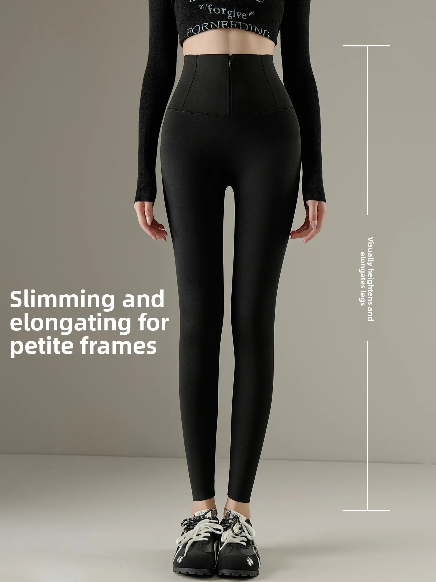 กางเกงโยคะเอวสูงบุซับในสีเนื้อสำหรับผู้หญิง กางเกงขายาวกันหนาวสำหรับฤดูใบไม้ร่วงและฤดูหนาว สไตล์ลำลอง เหมาะสำหรับใส่เที่ยวชมสถานที่