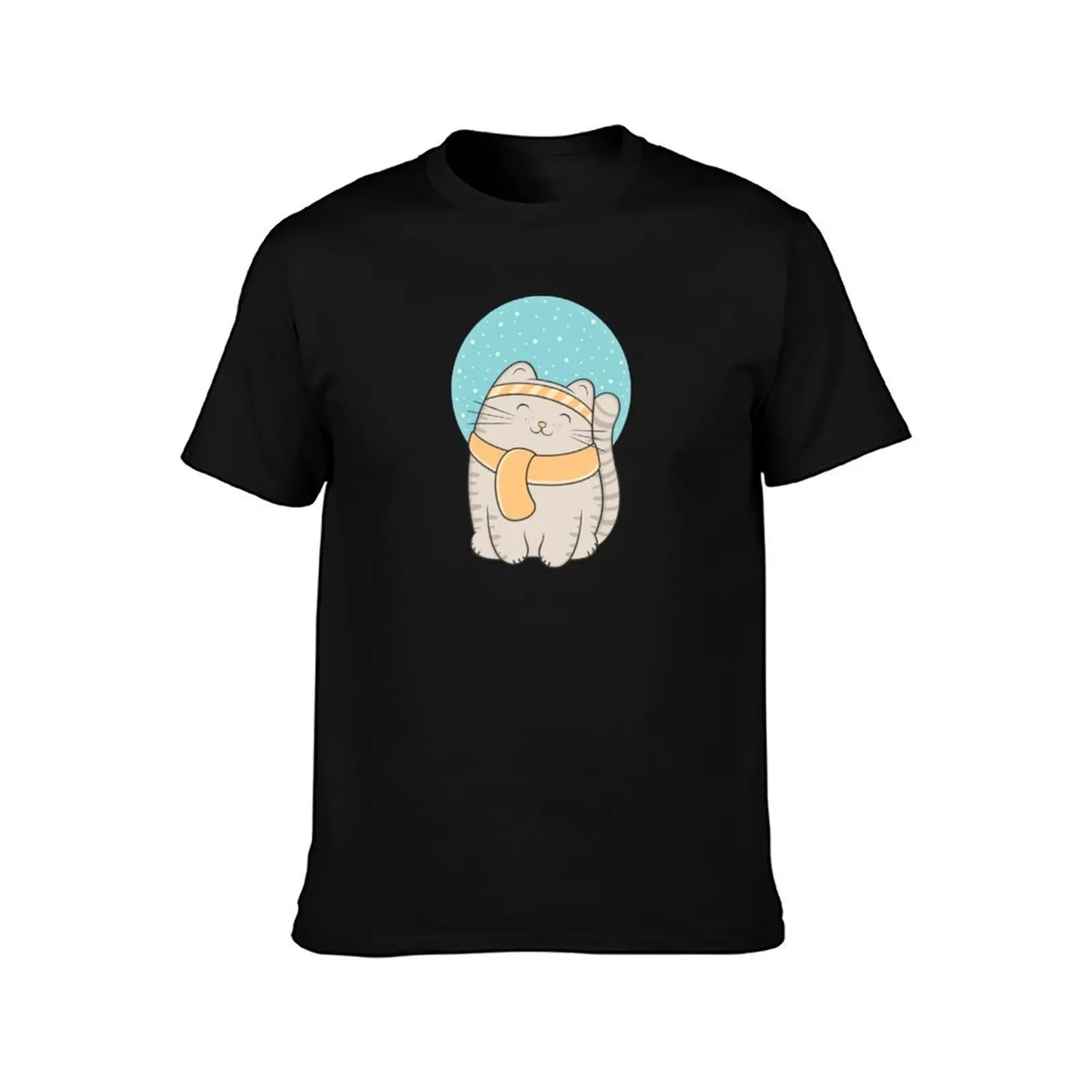 fin, the snow cat T-Shirt Work Wear Simple Tee Shirt T-Shirt