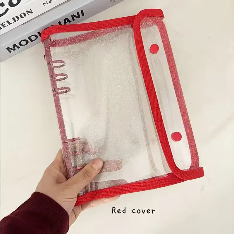 

A5 Binder Double-Buckle Cover 10pcs Refill Sleeves Bags DIY Loose Leaf Photo Kpop Organizer Holder idol Card Storage Book