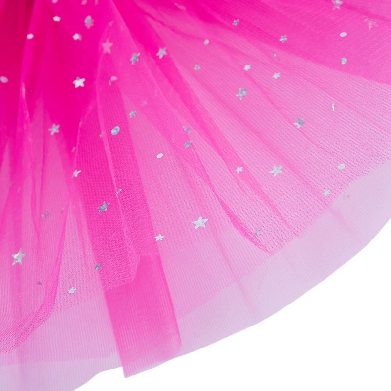 2 Pcs Smart Baby Girl Clothes Stars Sequins Petticoat Ballet Dance  Tutu Skirt, Purple & Rose Red