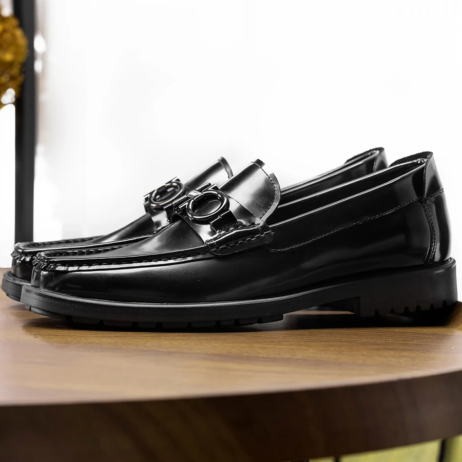 Hanmce Luxury Loafers Summer Men Genuine Leather Slip-On Shoes Men Dress Shoes 566-A1