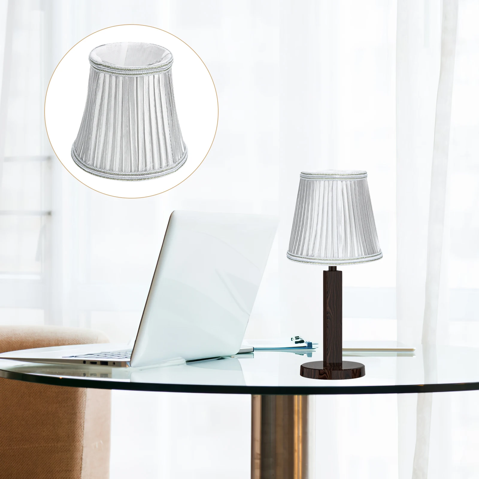 

Crystal Chandeliers Household Lampshade with Cover Desk Fabric Hardware for Floor Light Desktop Retro