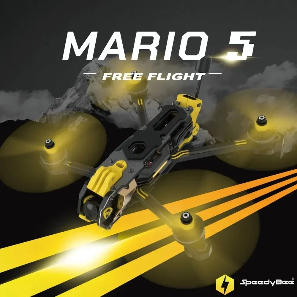 SpeedyBee Mario 5 Kit telaio Versione DC / XH con piastra in fibra di carbonio FPV Freestyle RC Racing Drone