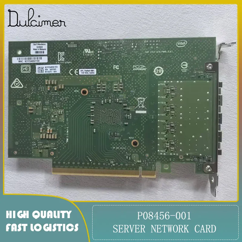 Tarjeta de red de servidor P08456-001 E810-XXVDA4 Ethernet 4 puertos 10/25GbE SFP28 PCI-Express 4,0 x16 adaptador de red usado