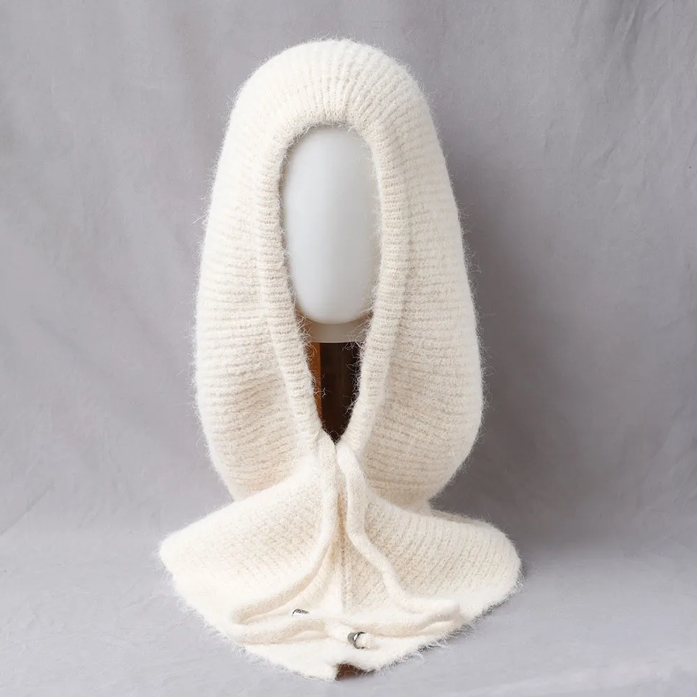 

Модные зимние теплые шапки-балаклавы, однотонные шапочки с защитой ушей, мягкий утолщенный шарф с капюшоном