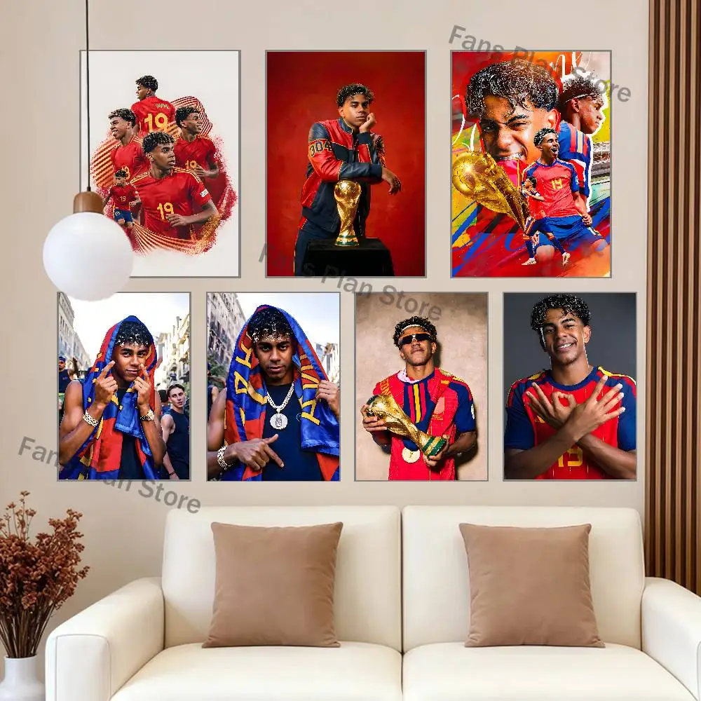 Lamine Football Y-Yamal Poster Multi-Purpose Wall Art for Living Room Bedroom Office Hallway Bar Home Decor Gift
