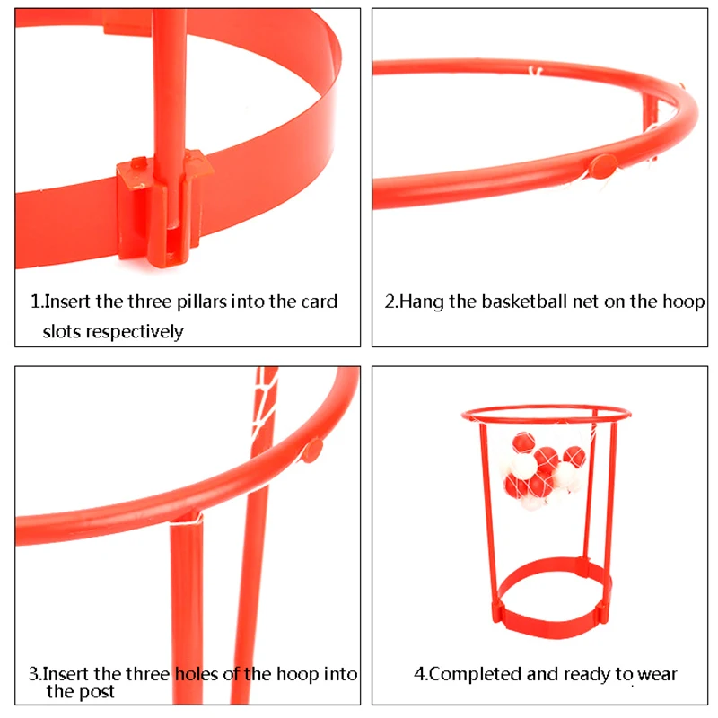 Filet de basket-ball réglable Head Hoop pour enfants et adultes, bande de sauna, jeu de carnaval, fête, 1 ensemble
