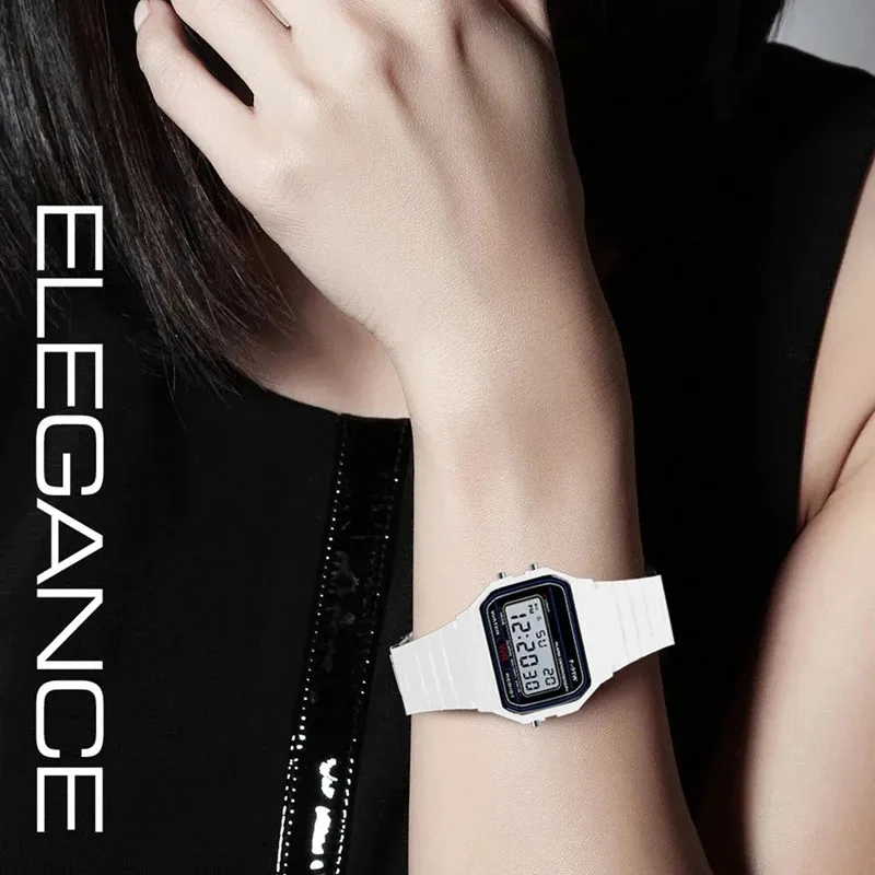 Sport LED Digital Watches for Men Women Kids Simple Small Square Dial Children Electronic Watch Silicone Band Fashion Mens Watch