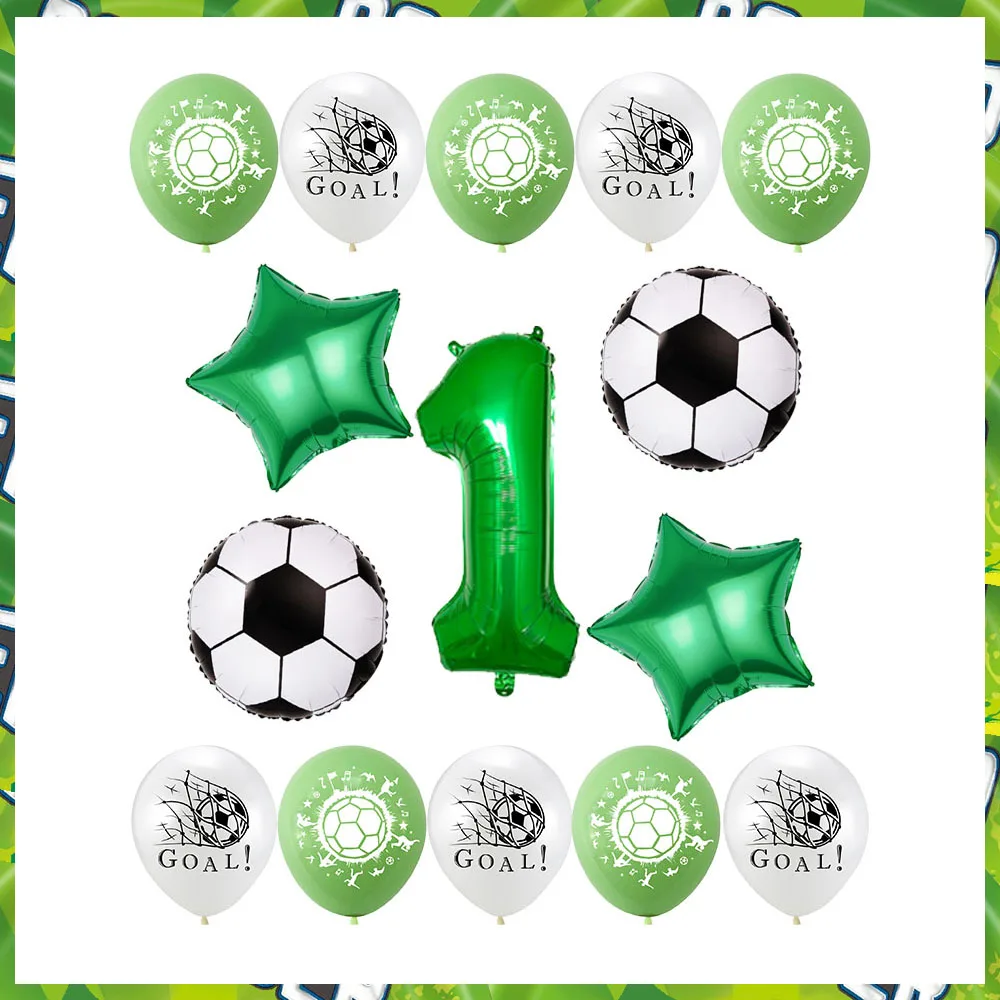 

Soccer Football theme Inflate 15pcs 32Inch Number Foil Balloon Party Decoration Sets Baby Birthday Party Supplies Kids Toys Gift