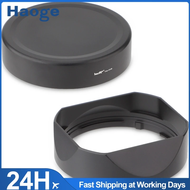 

Haoge LH-X53B Square Metal Lens Hood Shade with Metal Cap for Fujifilm Fuji Fujinon XF 35mm F1.4 R / XF35mmF1.4 R Lens