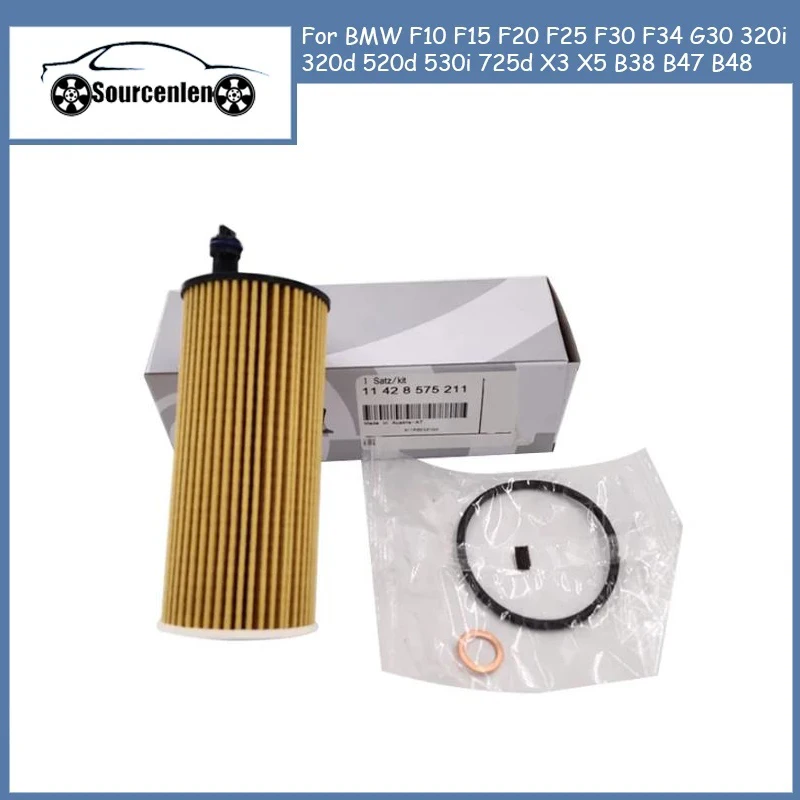 Car Engine Oil Filter Kit 11428575211 for BMW F10 F15 F20 F25 F30 F34 G30 320i 320d 520d 530i 725d X3 X5 B38 B47 B48