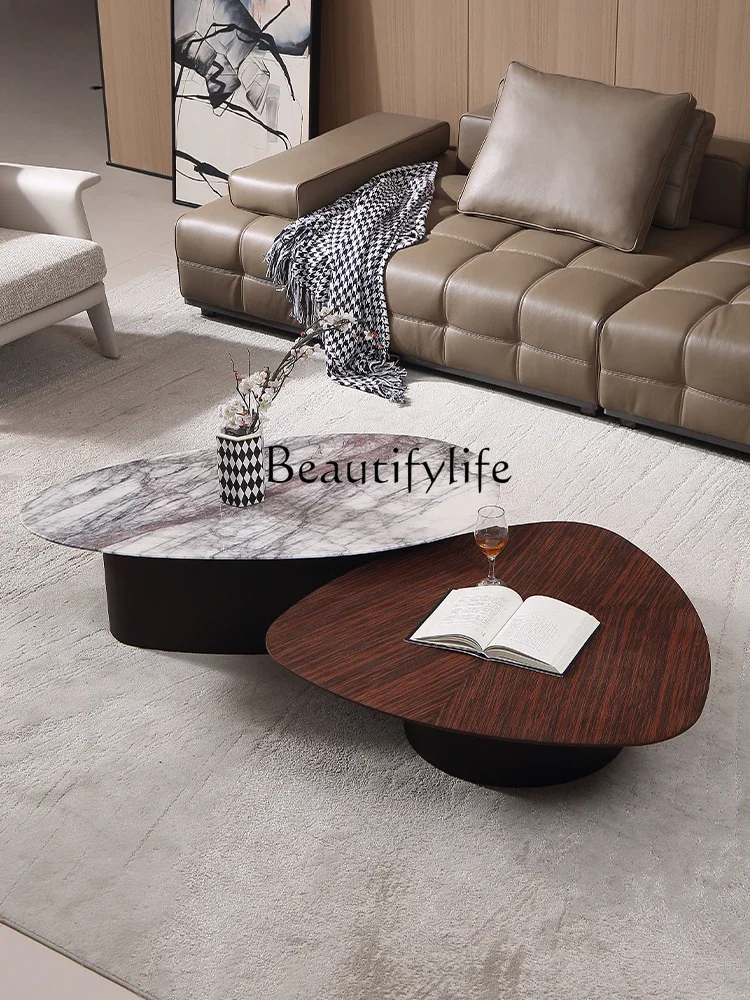 

S Special-Shaped Coffee Table Light Luxury High-Grade Living Room New Minimalist High-End Marble Mid-Ancient Tea Table