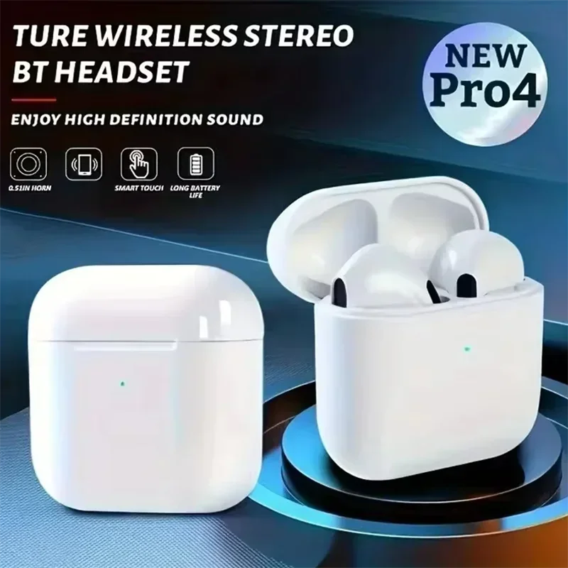 Pro4 TWS Bluetooth-hoofdtelefoon 9D Stereo draadloze koptelefoon InEar HiFi-oordopjes Handsfree headset met microfoon voor Xiaomi