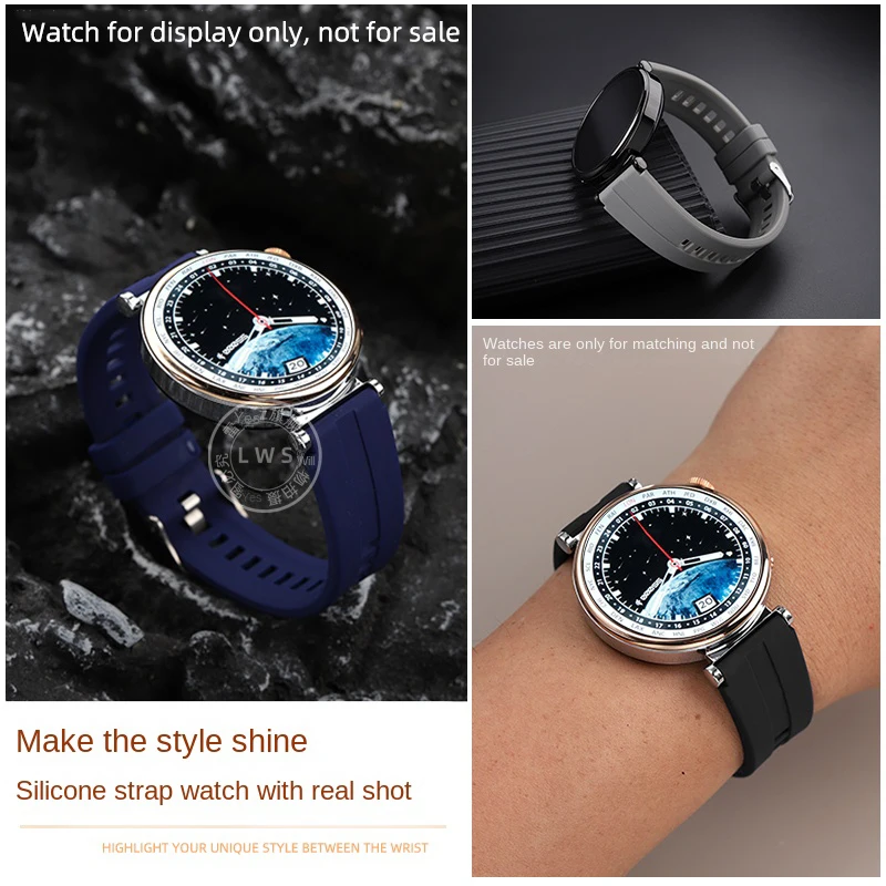 Ремешок силиконовый для смарт-часов Huawei GT4 Женский, мягкий спортивный сменный водонепроницаемый браслет для женщин, 41 мм, 18 мм