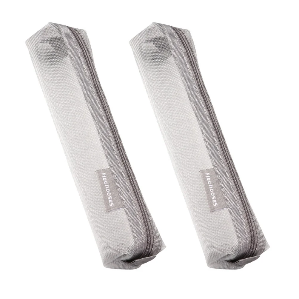 

2 Pcs Container Transparent Mesh Pencil Case Student Square Mini Containers Nylon Organizer