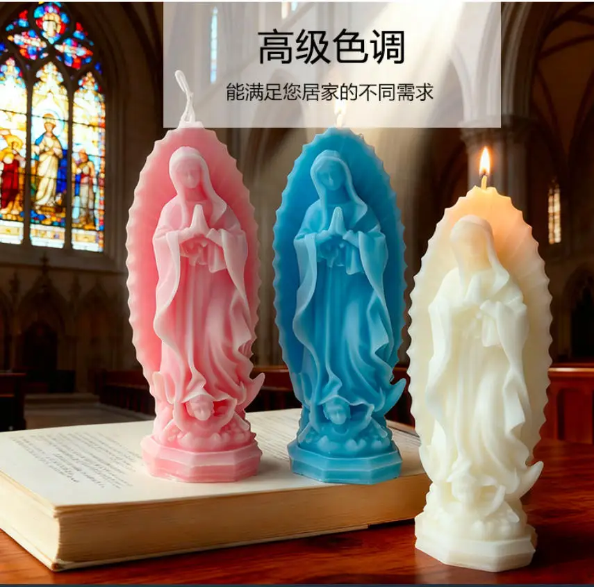 324263   Hot Selling Cross-border Virgin Mary Statue Aromatherapy Candle, Creative Photo Prop & Ornament Candle