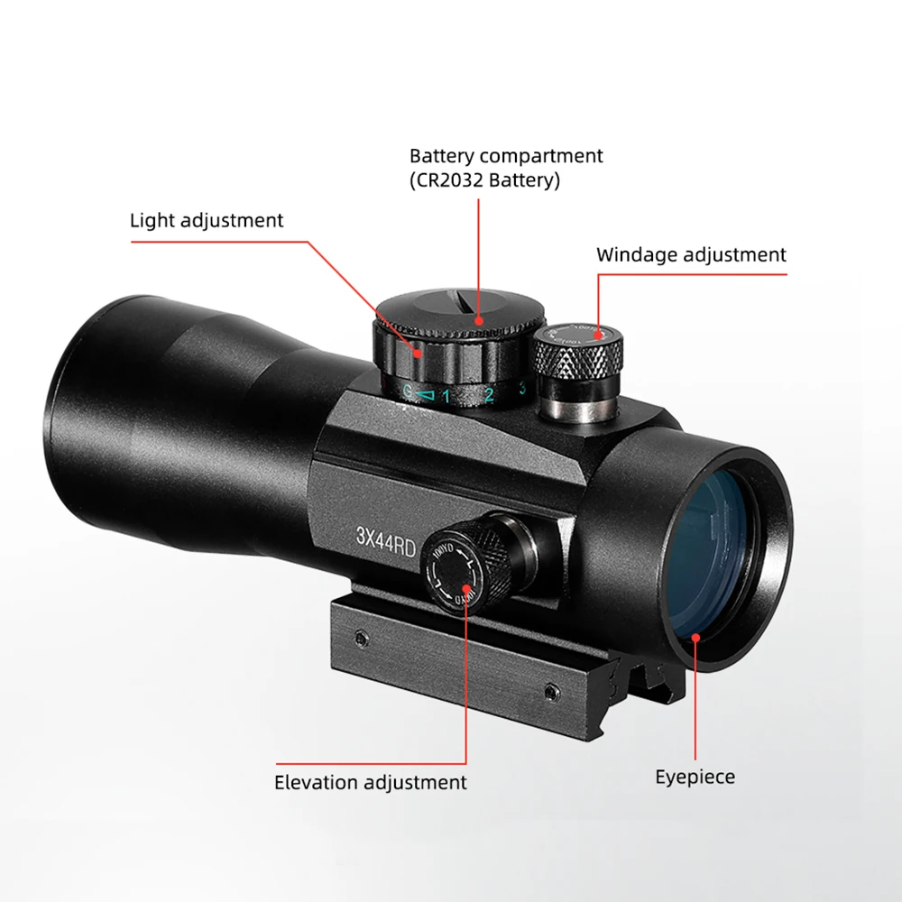 3X44 الأخضر ريد دوت نطاق البصر 2X40 ريد دوت 3X42 البصريات التكتيكية Riflescope صالح 11/20 مللي متر السكك الحديدية 1X40 بندقية البصر للصيد #2