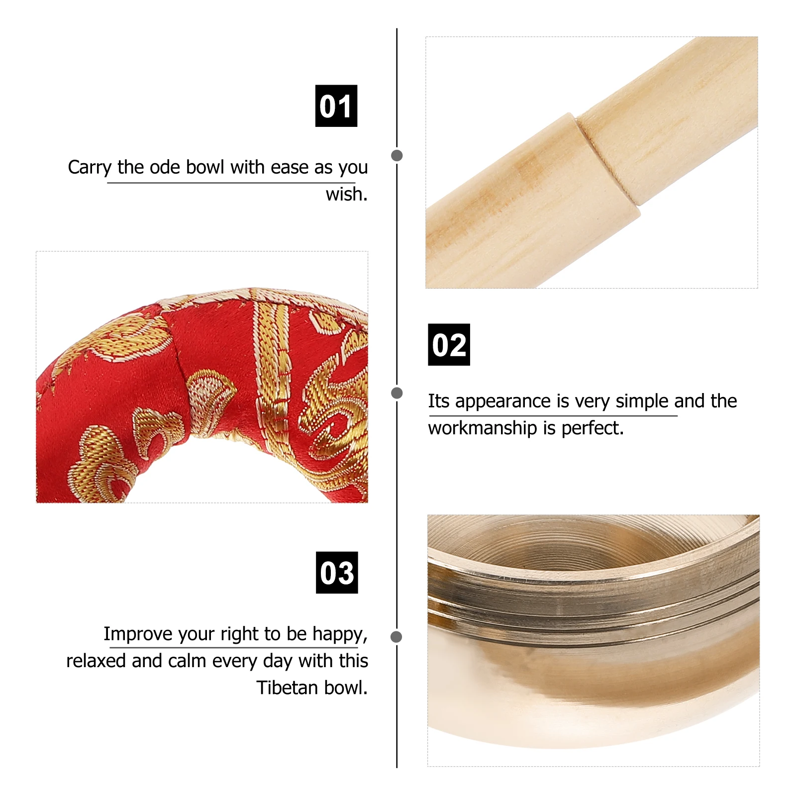 

Singing Bowl Ritual Sound Bowls Worship Decorative Yoga Decoration Set Hand Making Musical Wooden