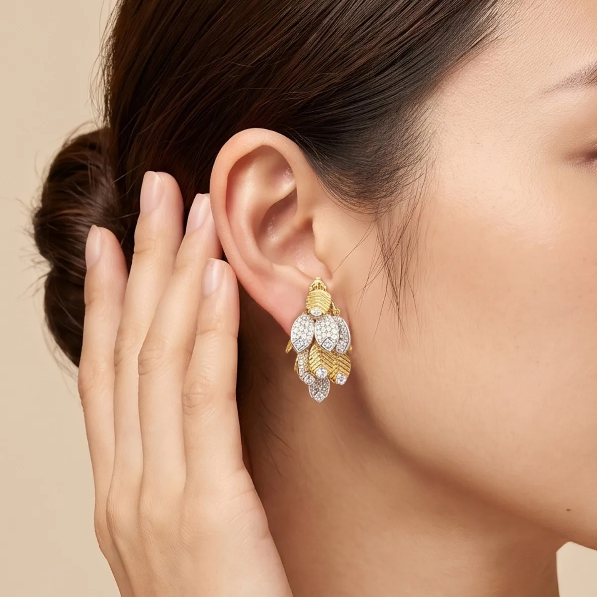 Lab-Grown Simulated Diamond Vintage Italian Drop Earrings 925 Sterling Silver Fine Jewelry Engagement Daily Luxury For Women