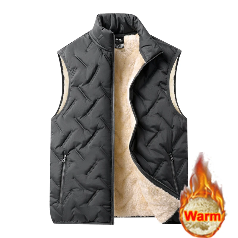 سترات رجالية مبطنة بالصوف لعام 2025 سترات شتوية دافئة متعددة الاستخدامات بدون أكمام مقاومة للرياح سترة سميكة مقاومة للبرودة سترة عمل #1